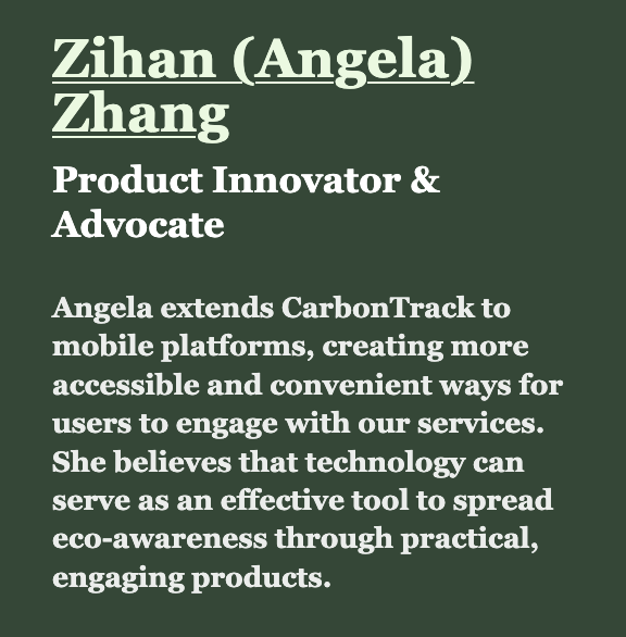 My role in CarbonTrack 1